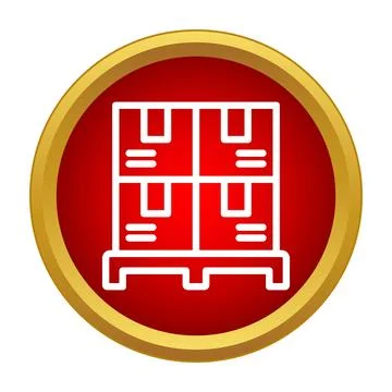 Pallet with stacked cardboard boxes icon representing logistics イラスト素材