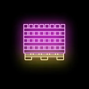 Pallet stacking with neon line glowing illustration イラスト素材