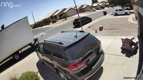 Pallet Tips Over During Delivery, Apache Junction, Arizona, USA - 04 Jun 2022 Stock Footage 205430676