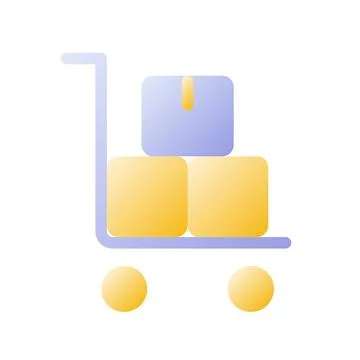 Pallet truck with parcels flat gradient two-color ui icon Illustrazione stock