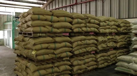 Pallets With Bags In The Workshop Stock Footage 61489362