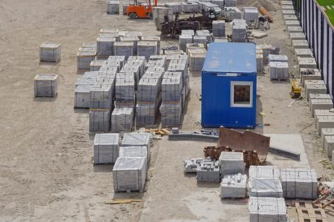 Pallets blocks construction Stock Photos