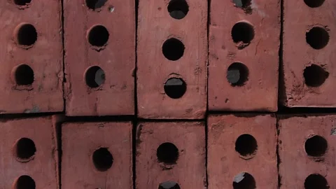 Pallets with bricks, building materials Stock Footage 175915465