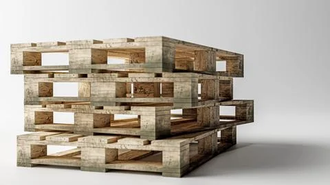 Pallets isolated on white background Stock Illustration