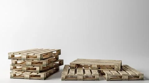 Pallets isolated on white background Stock Illustration