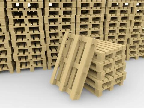 Pallets in a warehouse Stock Illustration