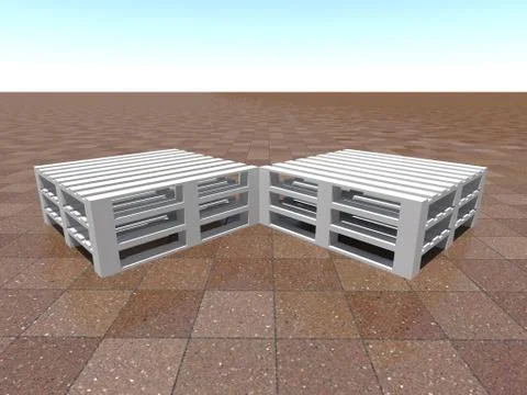 Pallets white Foto stock