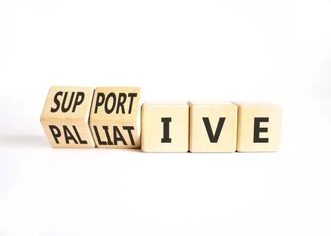 Palliative or supportive therapy symbol. Concept words Palliative to Supporti Stock Photos