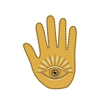 Palm with all seeing eye Stock Illustration