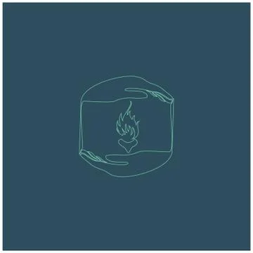 Palm and fire Stock Illustration