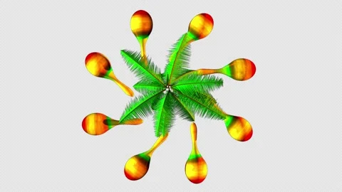 Palm and maracas elements on alpha channel Stock Footage 157544557