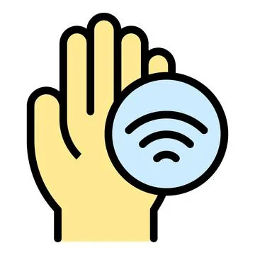 Palm authentication icon vector flat イラスト素材