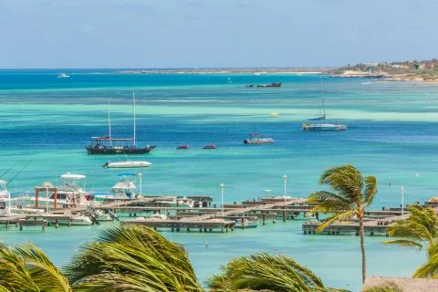 Palm Beach at Aruba Stock Photos