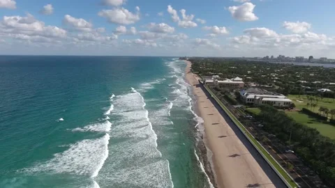 Palm Beach drone shot Video stock 132011827