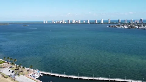 Palm Beach Drone View Over Marina and Modern Waterfront Development Stock Footage 305572051