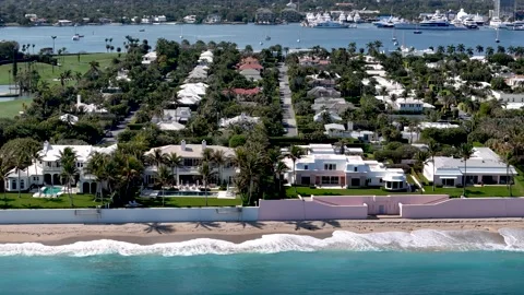Palm Beach, Florida - Beach, Golf, Drone 4K Stock Footage 301015036