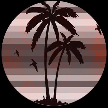 Palm beach retro logo Stock Illustration