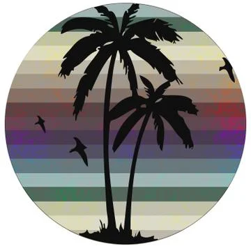 Palm beach retro logo Stock Illustration