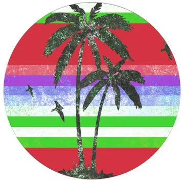 Palm beach retro logo Stock Illustration