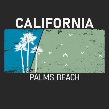 Palm beach surf typography, tee shirt graphics, vectors Illustrazione stock