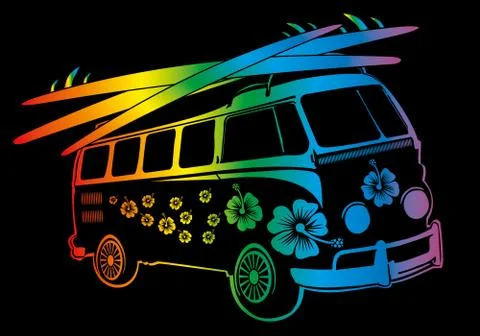 Palm beach van vector art Illustrazione stock