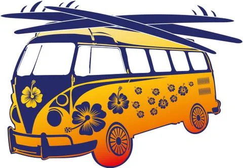 Palm beach van vector art Illustrazione stock