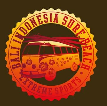 Palm beach van vector art Illustrazione stock