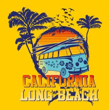 Palm beach van vector art Illustrazione stock