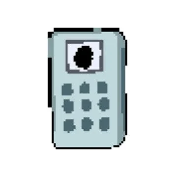 Palm biometric security device pixel art vector illustration Stock Illustration