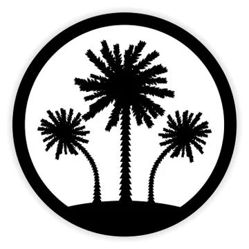 Palm button on white. Stock Illustration