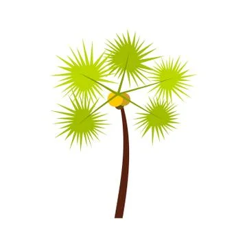 Palm chamaerops icon, flat style Stock Illustration