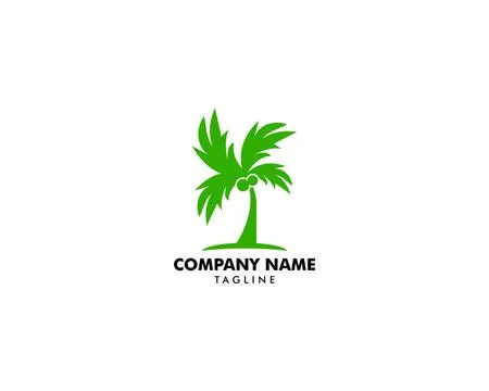 Palm Coconut Tree Icon Logo Template Design Stock Illustration