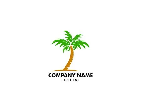 Palm Coconut Tree Icon Logo Template Design Stock Illustration