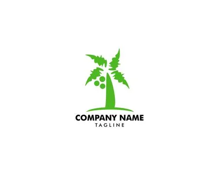 Palm Coconut Tree Icon Logo Template Design Stock Illustration