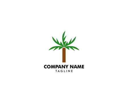 Palm Coconut Tree Icon Logo Template Design Stock Illustration