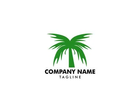 Palm Coconut Tree Icon Logo Template Design Stock Illustration