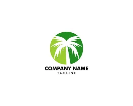Palm Coconut Tree Icon Logo Template Design Stock Illustration