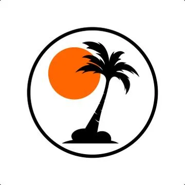 Palm coconut tree logo icon Stock Illustration