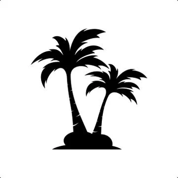 Palm coconut tree logo icon Stock Illustration