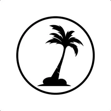 Palm coconut tree logo icon Stock Illustration