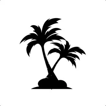 Palm coconut tree logo icon Stock Illustration