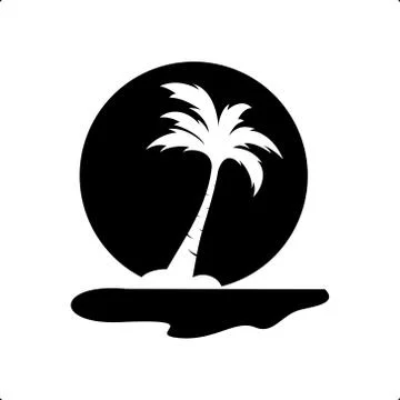 Palm coconut tree logo icon Stock Illustration