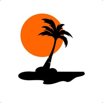 Palm coconut tree logo icon Ilustración de archivo