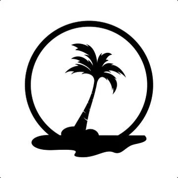 Palm coconut tree logo icon Stock Illustration