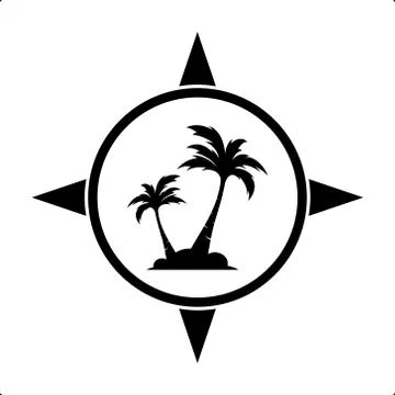 Palm coconut tree logo icon Stock Illustration