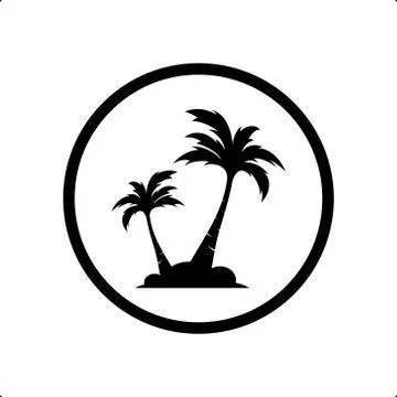 Palm coconut tree logo icon Illustrazione stock