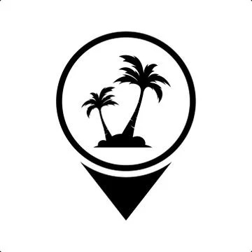 Palm coconut tree logo icon Stock Illustration