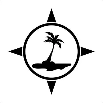 Palm coconut tree logo icon Stock Illustration