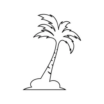 Palm coconut tree logo icon Stock Illustration