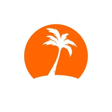 Palm coconut tree logo icon Illustrazione stock